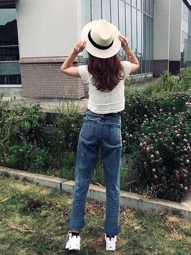 「SKECHERS（スケッチャーズ）のアイテム」を使った、サエさん（レディース・158cm）の春コーディネート