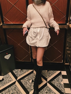 「H&M（エイチ・アンド・エム）のアイテム（ニット/セーター）」を使った、サエさん（レディース・159cm）の冬コーディネート