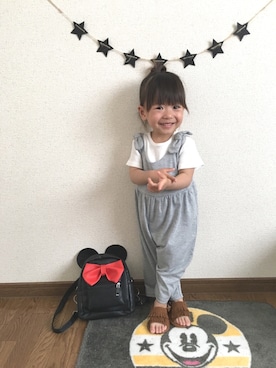 「娘」｜「アイテム（オールインワン・サロペット）」を使った、haru.mii.ariさん（キッズ・80cm）の夏コーディネート