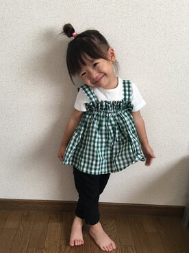 「おんなのこコーデ」｜「アイテム（キャミソール）」を使った、haru.mii.ariさん（キッズ・80cm）の夏コーディネート