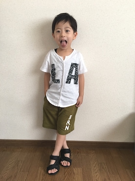 「カーキパンツ」｜haru.mii.ariさん（キッズ・100cm）の夏コーディネート