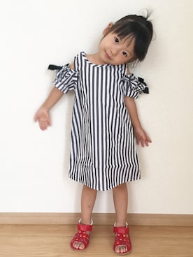 「韓国子供服bee」｜haru.mii.ariさん（キッズ・90cm）の夏コーディネート