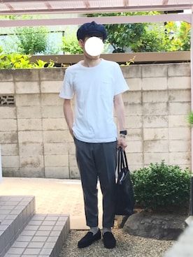 「FREDY&GLOSTER（フレディアンドグロスター）のアイテム（Tシャツ/カットソー）」を使った、usuさん（メンズ・175cm）の夏コーディネート