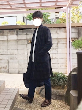 「ロング丈」｜「アイテム（その他アウター）」を使った、usuさん（メンズ・175cm）の秋コーディネート