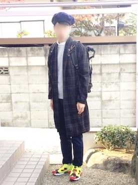 「BEAMS（ビームス）のアイテム（ハンチング/ベレー帽）」を使った、usuさん（メンズ・175cm）の秋コーディネート