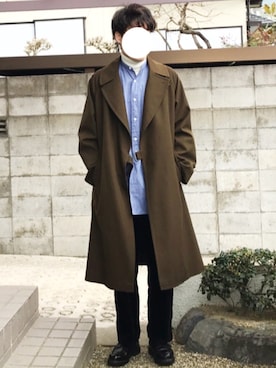 「COMOLI（コモリ）のアイテム（その他アウター）」を使った、usuさん（メンズ・175cm）の冬コーディネート