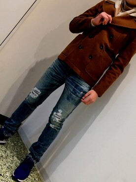 「TORY BURCH（トリーバーチ）のアイテム」を使った、Makyさん（メンズ・175cm）の冬コーディネート
