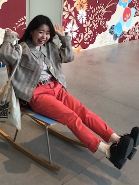 「stradivarius（ストラディバリウス）のアイテム（ローファー）」を使った、🌸さん（レディース・155cm）の秋コーディネート