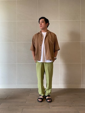 「coca（coca）（コカ）のアイテム（パンツ）」を使った、Takashi.e.rさん（メンズ・165cm）の春コーディネート