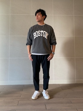 「coca（coca）（コカ）のアイテム（スウェット）」を使った、Takashi.e.rさん（メンズ・165cm）の冬コーディネート