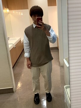 「Re（アールイー）のアイテム（アクセサリー）」を使った、あさん（メンズ・170cm）の秋コーディネート