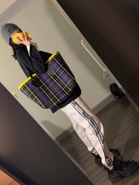 「alexanderwang（アレキサンダーワン）のアイテム（帽子）」を使った、热嘻嘻さん（レディース・165cm）の春コーディネート