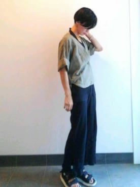 「OSMOSIS（オズモーシス）のアイテム（ノーカラージャケット）」を使った、裕輔さん（レディース・161cm）の秋コーディネート