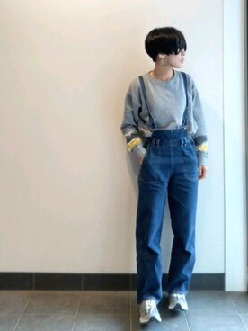 「NANO universe（ナノユニバース）のアイテム（スウェット）」を使った、裕輔さん（レディース・161cm）の冬コーディネート
