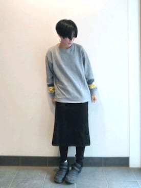 「NANO universe（ナノユニバース）のアイテム（スウェット）」を使った、裕輔さん（レディース・161cm）の冬コーディネート