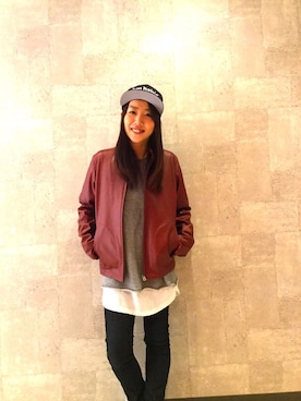 「BEN DAVIS（ベンデイビス）のアイテム（ジャケット/アウター）」を使った、SAYAKAさん（レディース・159cm）の冬コーディネート