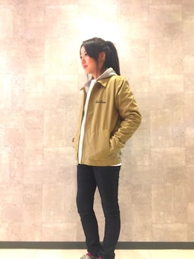 「BEN DAVIS（ベンデイビス）のアイテム（ジャケット/アウター）」を使った、SAYAKAさん（レディース・159cm）の冬コーディネート