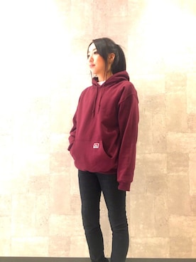 「BEN DAVIS（ベンデイビス）のアイテム（パンツ）」を使った、SAYAKAさん（レディース・159cm）の春コーディネート