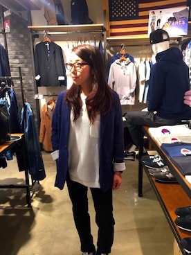 「BEN DAVIS（ベンデイビス）のアイテム（パンツ）」を使った、SAYAKAさん（レディース・159cm）の春コーディネート