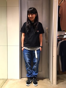 「BEN DAVIS（ベンデイビス）のアイテム（トップス）」を使った、SAYAKAさん（レディース・159cm）の夏コーディネート