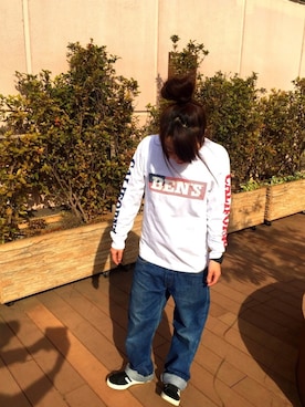 「BEN DAVIS（ベンデイビス）のアイテム」を使った、SAYAKAさん（レディース・159cm）の冬コーディネート