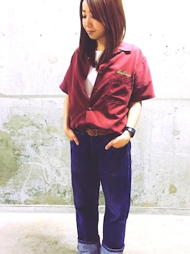 「BEN DAVIS（ベンデイビス）のアイテム（トップス）」を使った、SAYAKAさん（レディース・159cm）の春コーディネート