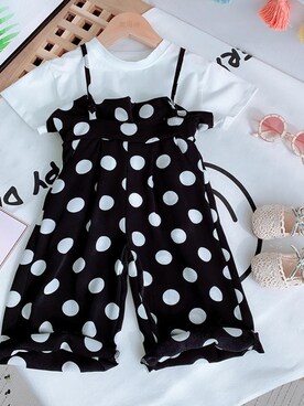 「リラックススタイル」｜「アイテム（オールインワン・サロペット）」を使った、Little.cさん（キッズ・120cm）の夏コーディネート