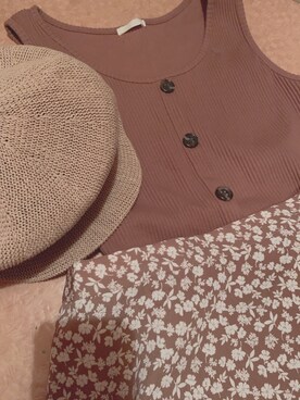 「AMAIL（アマイル）のアイテム（帽子）」を使った、na...さん（レディース・160cm）の春コーディネート