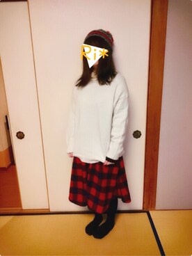 「ROXY（ロキシー）のアイテム（ニットキャップ/ビーニー）」を使った、Ri*さん（レディース・152cm）の冬コーディネート