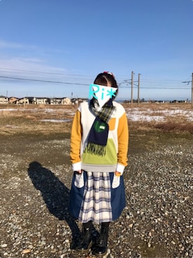 「NIRAME.CO（ニラメッコ）のアイテム（スウェット）」を使った、Ri*さん（レディース・152cm）の冬コーディネート