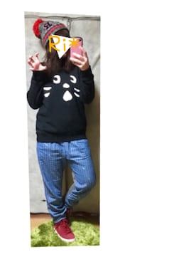 「ROXY（ロキシー）のアイテム（ニットキャップ/ビーニー）」を使った、Ri*さん（レディース・152cm）の冬コーディネート