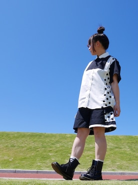 「NIRAME.CO（ニラメッコ）のアイテム（その他パンツ）」を使った、Ri*さん（レディース・152cm）の夏コーディネート