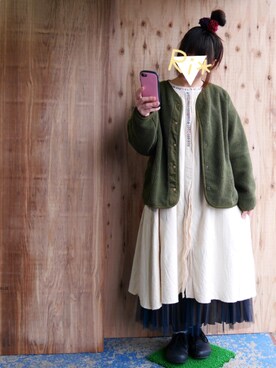 「chambre de charme（シャンブルドゥシャーム）のアイテム（ブルゾン）」を使った、Ri*さん（レディース・152cm）の秋コーディネート