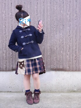 「NIRAME.CO（ニラメッコ）のアイテム（スカート）」を使った、Ri*さん（レディース・152cm）の冬コーディネート