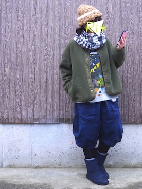 「chambre de charme（シャンブルドゥシャーム）のアイテム（ブルゾン）」を使った、Ri*さん（レディース・152cm）の冬コーディネート