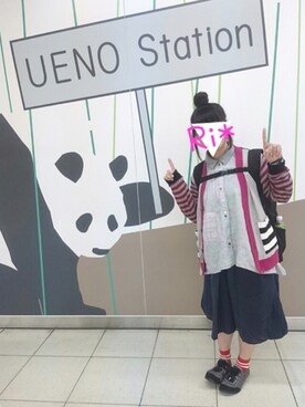 「にらめっこーで」｜「アイテム（その他シューズ）」を使った、Ri*さん（レディース・152cm）の夏コーディネート