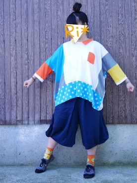 「にらめっこーで」｜「アイテム（アクセサリー）」を使った、Ri*さん（レディース・152cm）の夏コーディネート