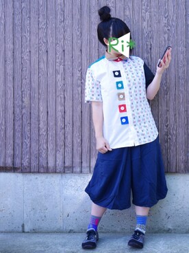 「にらめっこーで」｜「アイテム（その他シューズ）」を使った、Ri*さん（レディース・152cm）の夏コーディネート