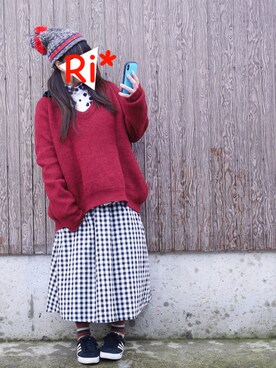 「NIRAME.CO（ニラメッコ）のアイテム」を使った、Ri*さん（レディース・152cm）の冬コーディネート