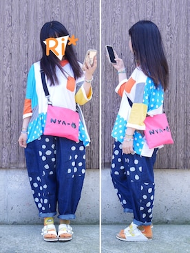 「NIRAME.CO（ニラメッコ）のアイテム」を使った、Ri*さん（レディース・152cm）の夏コーディネート
