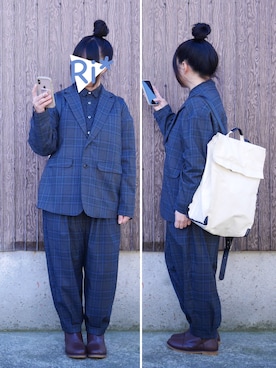 「FRAPBOIS（フラボア）のアイテム（テーラードジャケット）」を使った、Ri*さん（レディース・152cm）の秋コーディネート
