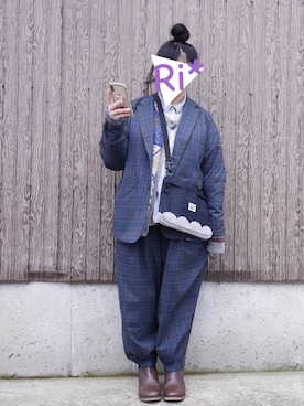 「FRAPBOIS（フラボア）のアイテム（テーラードジャケット）」を使った、Ri*さん（レディース・152cm）の冬コーディネート