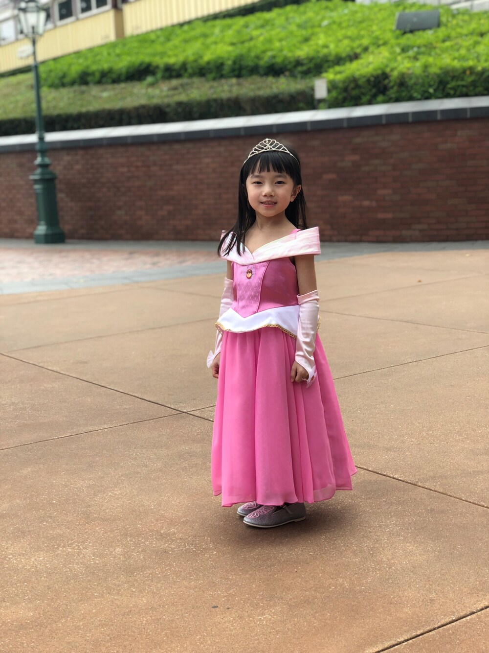 「Disneyのアイテム（ワンピース、ピンク系）」を使った、YuriFannyKitさん（キッズ・100cm）の秋コーディネートの1枚目の写真