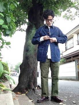 「orSlow（オアスロウ）のアイテム（その他）」を使った、Yuta Sakamotoさん（メンズ・168cm）の秋コーディネート