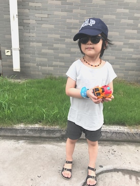 「babygap」｜「アイテム（キャップ）」を使った、♥Anan♥さん（キッズ・100cm）の夏コーディネート