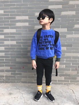 「Mini Rodini（ミニロディーニ）のアイテム（パーカー）」を使った、♥Anan♥さん（キッズ・110cm）の秋コーディネート
