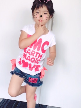 「EARTHMAGIC（アースマジック）のアイテム」を使った、kanaさん（キッズ・100cm）の夏コーディネート