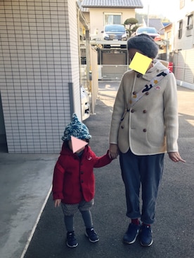 「DANTON（ダントン）のアイテム（ダッフルコート）」を使った、ケイコロッケさん（レディース・160cm）の冬コーディネート