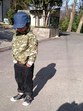 「no brand（ノーブランド）のアイテム（ナイロンジャケット）」を使った、kohaaaさん（キッズ・110cm）の冬コーディネート