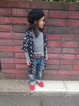 「babygap」｜「アイテム（ハンチング/ベレー帽）」を使った、kohaaaさん（キッズ・110cm）の冬コーディネート